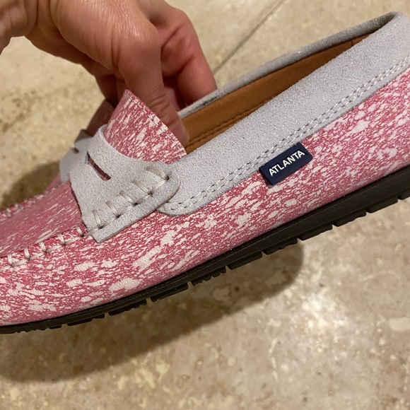 Atlanta Mocassin Fuchsia Pink Design with Natural White Detail size 33 EU - Picture 7 of 7